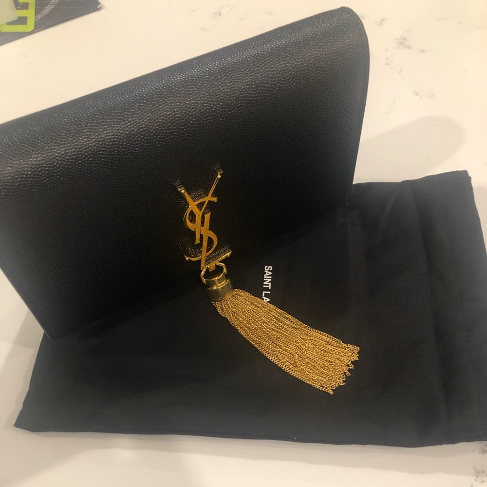 YSL Saint Laurent Chain Clutch with Tassel S